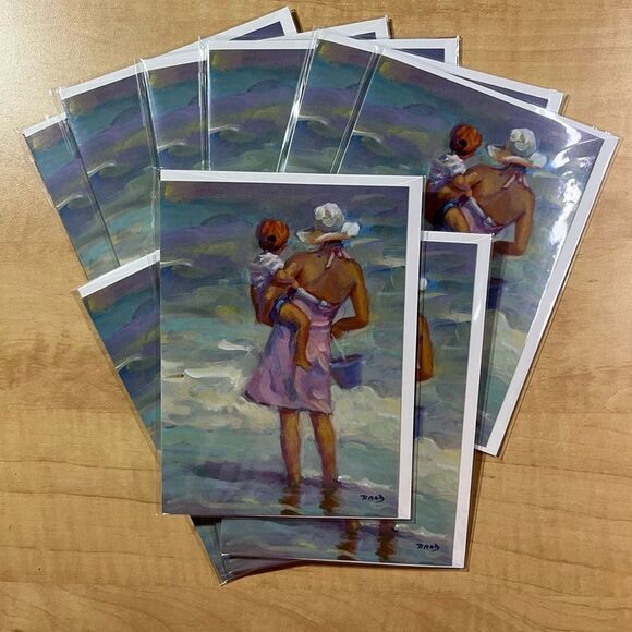 10 artistic blank greeting cards and envelops in sealed plastic, mom with baby - Picture 2 of 3